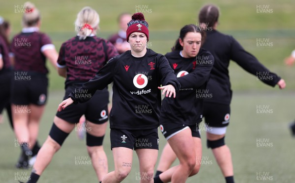 190424 - Wales Women Rugby training session - Keira Bevan during a training session ahead of Wales’ Guinness 6 Nations match against France