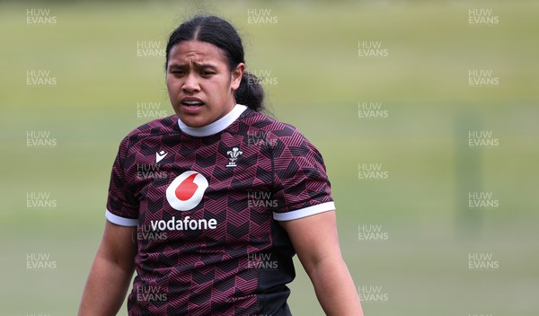 190424 - Wales Women Rugby training session - Sisilia Tuipulotu during a training session ahead of Wales’ Guinness 6 Nations match against France
