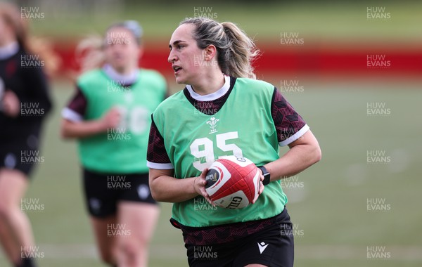 190424 - Wales Women Rugby training session - Courtney Keight during a training session ahead of Wales’ Guinness 6 Nations match against France