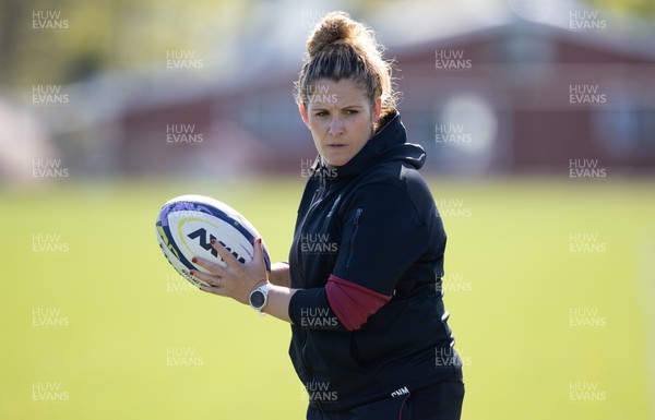 191023 - Wales Women Rugby Training Session - Coach Catrina Nicholas-McLaughlin during a training session ahead of Wales’ opening match of WXV1 against Canada