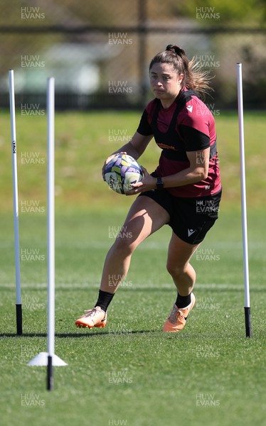 191023 - Wales Women Rugby Training Session - Robyn Wilkins during a training session ahead of Wales’ opening match of WXV1 against Canada