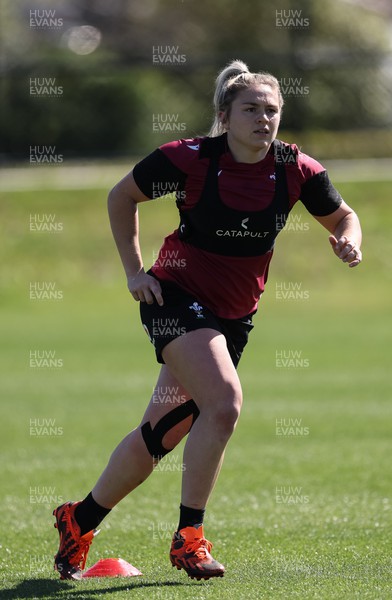 191023 - Wales Women Rugby Training Session - Hannah Bluck during a training session ahead of Wales’ opening match of WXV1 against Canada