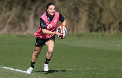 200325  Wales Women Rugby Training Session - Jasmine Joyce during training session ahead of the opening match of the Women’s 6 Nations against Scotland