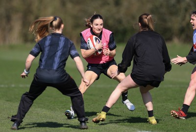 200325  Wales Women Rugby Training Session - Jasmine Joyce during training session ahead of the opening match of the Women’s 6 Nations against Scotland