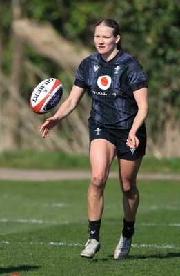 200325  Wales Women Rugby Training Session - Carys Cox during training session ahead of the opening match of the Women’s 6 Nations against Scotland