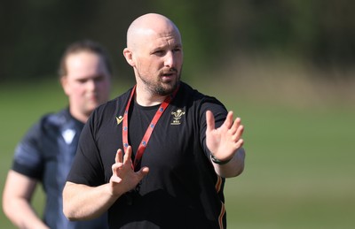 200325  Wales Women Rugby Training Session - Mike Hill, Wales Women forwards coach during training session ahead of the opening match of the Women’s 6 Nations against Scotland