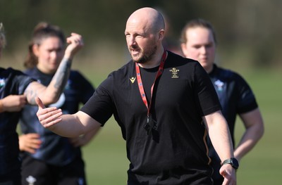 200325  Wales Women Rugby Training Session - Mike Hill, Wales Women forwards coach during training session ahead of the opening match of the Women’s 6 Nations against Scotland