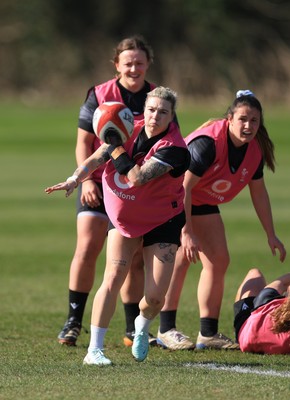 200325  Wales Women Rugby Training Session - Keira Bevan during training session ahead of the opening match of the Women’s 6 Nations against Scotland