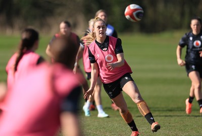 200325  Wales Women Rugby Training Session - Hannah Jones during training session ahead of the opening match of the Women’s 6 Nations against Scotland