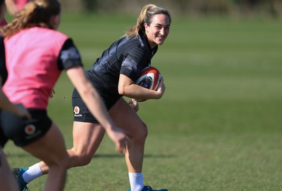 200325  Wales Women Rugby Training Session - Courtney Keight during training session ahead of the opening match of the Women’s 6 Nations against Scotland