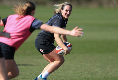 200325  Wales Women Rugby Training Session - Courtney Keight during training session ahead of the opening match of the Women’s 6 Nations against Scotland