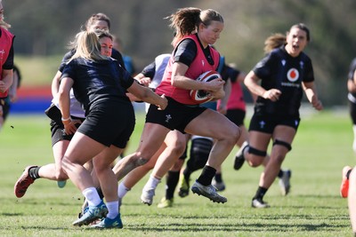 200325  Wales Women Rugby Training Session - Carys Cox during training session ahead of the opening match of the Women’s 6 Nations against Scotland