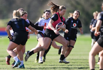 200325  Wales Women Rugby Training Session - Carys Cox during training session ahead of the opening match of the Women’s 6 Nations against Scotland