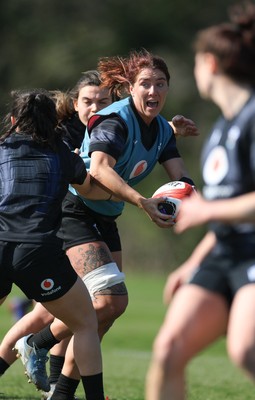 200325  Wales Women Rugby Training Session - Georgia Evans during training session ahead of the opening match of the Women’s 6 Nations against Scotland