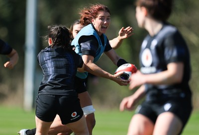 200325  Wales Women Rugby Training Session - Georgia Evans during training session ahead of the opening match of the Women’s 6 Nations against Scotland