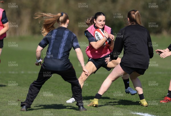 200325  Wales Women Rugby Training Session - Jasmine Joyce during training session ahead of the opening match of the Women’s 6 Nations against Scotland