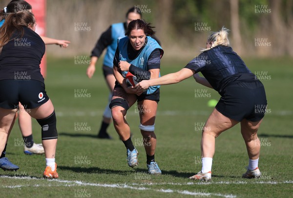 200325  Wales Women Rugby Training Session - Georgia Evans during training session ahead of the opening match of the Women’s 6 Nations against Scotland