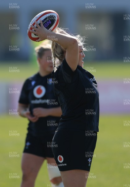 200325  Wales Women Rugby Training Session - Kelsey Jones during training session ahead of the opening match of the Women’s 6 Nations against Scotland