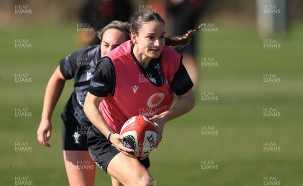 200325  Wales Women Rugby Training Session - Jasmine Joyce during training session ahead of the opening match of the Women’s 6 Nations against Scotland