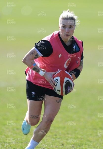 200325  Wales Women Rugby Training Session - Keira Bevan during training session ahead of the opening match of the Women’s 6 Nations against Scotland