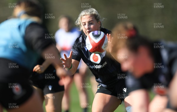 200325  Wales Women Rugby Training Session - Molly Reardon during training session ahead of the opening match of the Women’s 6 Nations against Scotland