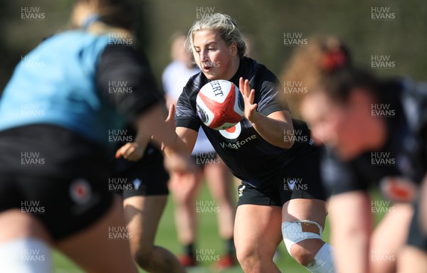 200325  Wales Women Rugby Training Session - Molly Reardon during training session ahead of the opening match of the Women’s 6 Nations against Scotland