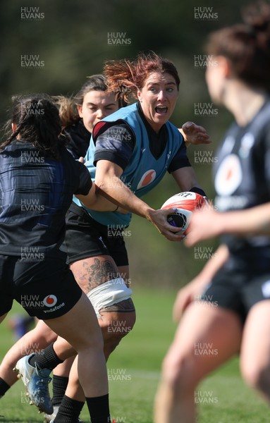 200325  Wales Women Rugby Training Session - Georgia Evans during training session ahead of the opening match of the Women’s 6 Nations against Scotland