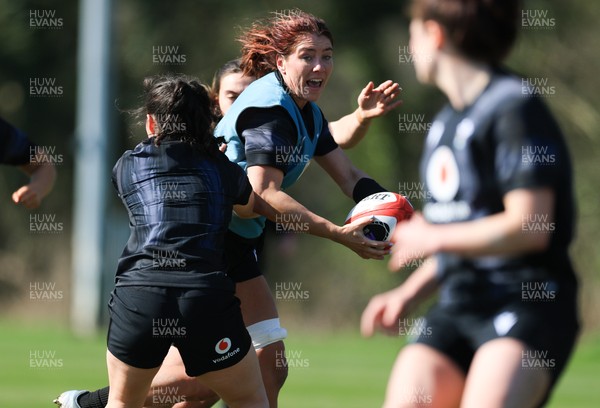 200325  Wales Women Rugby Training Session - Georgia Evans during training session ahead of the opening match of the Women’s 6 Nations against Scotland