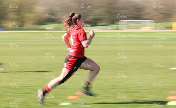 200423 - Wales Women Rugby Training Session - Robyn Wilkins during a training session ahead of the TicTok Women’s 6 Nations matches against France and Italy