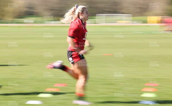 200423 - Wales Women Rugby Training Session - Lowri Norkett during a training session ahead of the TicTok Women’s 6 Nations matches against France and Italy