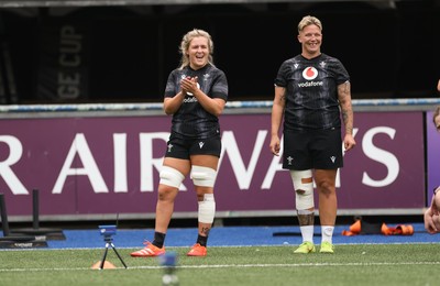 200625 - Wales Women Rugby Training Session - Alex Callender and Donna Rose during a training session in the build up to the two tests against Australia and the Women’s Rugby World Cup