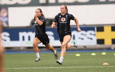 200625 - Wales Women Rugby Training Session - Jasmine Joyce and Lisa Neumann during a training session in the build up to the two tests against Australia and the Women’s Rugby World Cup