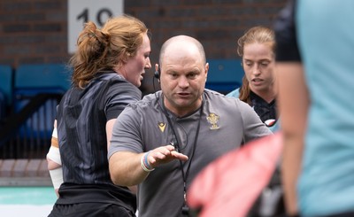 200625 - Wales Women Rugby Training Session - Sean Lynn, Wales Women head coach during a training session in the build up to the two tests against Australia and the Women’s Rugby World Cup