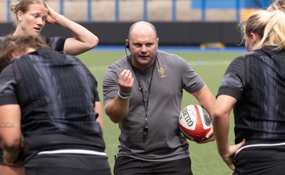 200625 - Wales Women Rugby Training Session - Sean Lynn, Wales Women head coach during a training session in the build up to the two tests against Australia and the Women’s Rugby World Cup