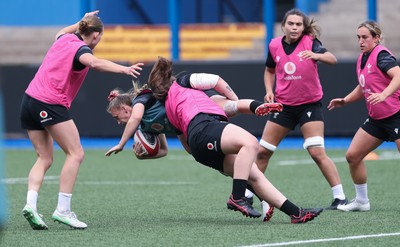 200625 - Wales Women Rugby Training Session - Hannah Jones is tackled by Maisie Davies during a training session in the build up to the two tests against Australia and the Women’s Rugby World Cup