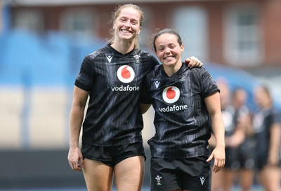 200625 - Wales Women Rugby Training Session - Lisa Neumann and Meg Davies during a training session in the build up to the two tests against Australia and the Women’s Rugby World Cup