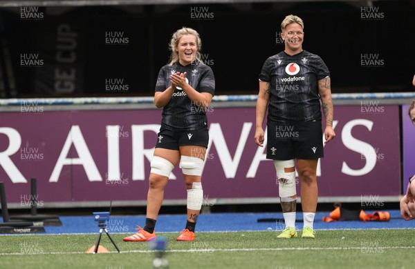 200625 - Wales Women Rugby Training Session - Alex Callender and Donna Rose during a training session in the build up to the two tests against Australia and the Women’s Rugby World Cup