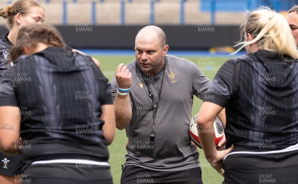 200625 - Wales Women Rugby Training Session - Sean Lynn, Wales Women head coach during a training session in the build up to the two tests against Australia and the Women’s Rugby World Cup