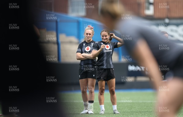 200625 - Wales Women Rugby Training Session - Hannah Jones and Jasmine Joyce during a training session in the build up to the two tests against Australia and the Women’s Rugby World Cup