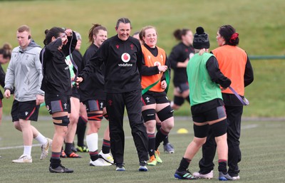 210323 - Wales Women Rugby Training Session - Charlie Munday during a training session ahead of Wales’ opening Women’s 6 Nations match against Ireland