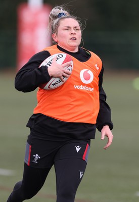 210323 - Wales Women Rugby Training Session -Hannah Bluck during a training session ahead of Wales’ opening Women’s 6 Nations match against Ireland