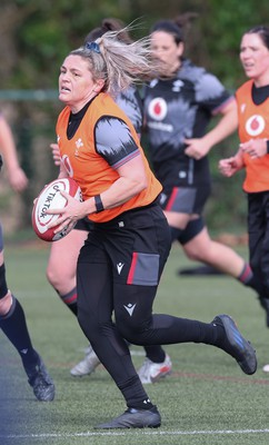 210323 - Wales Women Rugby Training Session - Hannah Bluck during a training session ahead of Wales’ opening Women’s 6 Nations match against Ireland