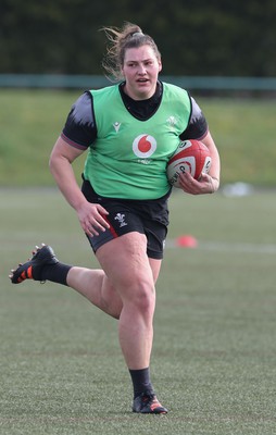 210323 - Wales Women Rugby Training Session - Gwenllian Pyrs during a training session ahead of Wales’ opening Women’s 6 Nations match against Ireland