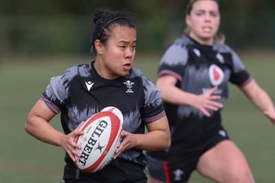 210323 - Wales Women Rugby Training Session - Jenna De Vera during a training session ahead of Wales’ opening Women’s 6 Nations match against Ireland