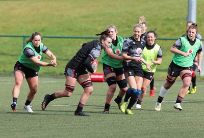 210323 - Wales Women Rugby Training Session - Bryonie King during a training session ahead of Wales’ opening Women’s 6 Nations match against Ireland