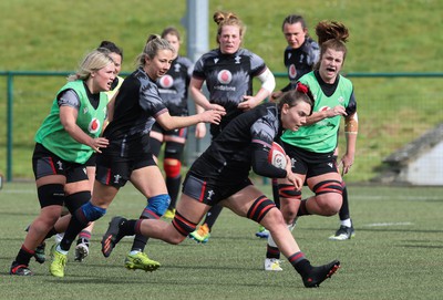 210323 - Wales Women Rugby Training Session - Bryonie King during a training session ahead of Wales’ opening Women’s 6 Nations match against Ireland