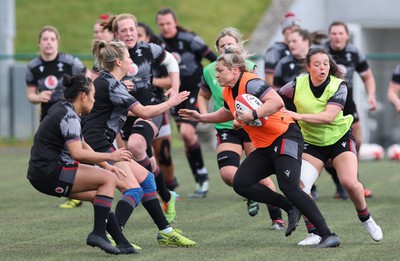 210323 - Wales Women Rugby Training Session - Hannah Bluck during a training session ahead of Wales’ opening Women’s 6 Nations match against Ireland