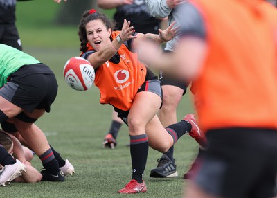 210323 - Wales Women Rugby Training Session - Ffion Lewis during a training session ahead of Wales’ opening Women’s 6 Nations match against Ireland