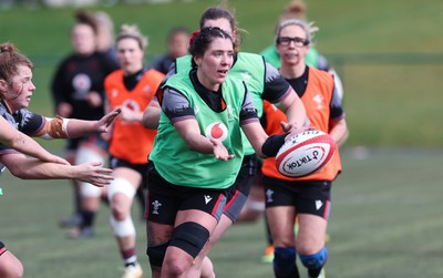 210323 - Wales Women Rugby Training Session - Georgia Evans during a training session ahead of Wales’ opening Women’s 6 Nations match against Ireland