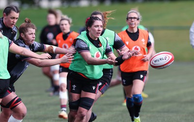 210323 - Wales Women Rugby Training Session - Georgia Evans during a training session ahead of Wales’ opening Women’s 6 Nations match against Ireland